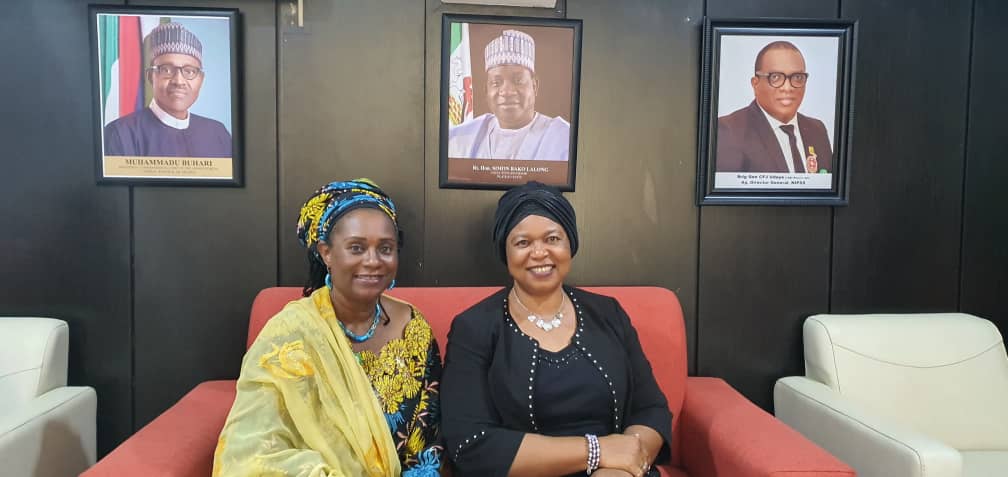 Professor Joy Ngozi Ezeilo (OON) and Director of studies NIPSS, Prof. Funmi ParaMallam, mni